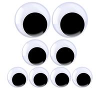 8 pcs Wiggle Googly Eyes Large Self Adhesive Crafts Black and White Plastic Giant Wiggle Googly Eyes Stickers 3.15, 3.94, 1.97 Inches