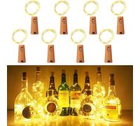 8 Pcs Wine Bottle Lights with Cork Waterproof Cork Lights for Bottles | 2m 20 LED Warm White Fairy Lights Battery Operated Perfect for Party, Wedding, Christmas DIY Indoor/Outdoor Table Decoration