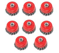 8 PCS Wire Cup Brush for Angle Grinder 115mm, Twist Knot Wire Brush Ø 75 mm Thread M14 x 2 Fits for Heavy Cleaning, Stripping, Paint, Rust Removal, Rough Surface Treatment and Grinding