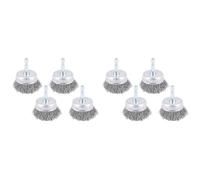 8 Pcs Wire Cup Brush Set, Wire Brush for Drill 1/4 Inch Arbor 0.010 Inch Coarse Carbon Steel-2 Inch Wire