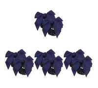 8 Pcs Women Mesh Hairnet Bowknot Clip for Hair Bun Cover Blue Cloth | Easy Wear, Strong Grip, Quick Bun Coverage, Nurses and Ladies, Casual Occasions, Food Service