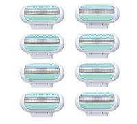 8 Pcs Women's Razor Blades Refills, Replacement Razor Blades 3 Layer Blade Pivoting Head Razors for Women Comfort for Bathroom Beach Party Gifts, Easy to Replace