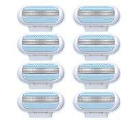8 Pcs Women's Replacement Razor Blades - Women's Razor Blades Refills, 3-Layer Blade Design, Compatible with Gillette Venus Extra Smooth, Easy to Replace, for Women Men's Shaving, Blue