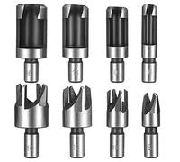 8 Pcs Wood Plug Cutter Set, Standard Wood Dowel Holes Plugs Cutters, Carbon Steel Claw & Tapered Shank Drill Bits Set, Cork Drill Hole Saw Tool HSS Tenon Drill Bits Cutter - 6mm/10mm/13mm/16mm