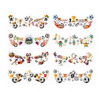 8 PCS World Cup Football Temporary Soccer Tattoos Stickers Kit - Easy to Use and Remove - Waterproof and Sweat-proof Cut Face Body Fake Decals for Wolrd Cup for Fans, Players