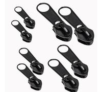 8 Pcs Zipper Pull Replacement, Spare Zip Puller Replacement, Zip Repair 4 Sizes Removable Zip Slider Puller Replacement Set, Black Zipper Essential Sewing Supplies for Quick Repairs, Clothes, Jeans