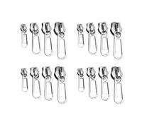 8 Pcs Zipper Repair Kit, Zip Pull Replacements in Black & Silver - 4 Sizes (#3#5#8#10) Detachable Zip Puller Set, Fix Zip on Coats Bags Luggage Backpacks (Silver)