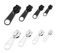 8 Pcs Zipper Repair Kit, Zip Slider Replacement, 3# 5# 8# 10# Zipper Head | Wear-Resistant Metal, Menta Nylon & Resin Construction, For Everyday Clothing, Outdoor Gear, Travel & Home Repairs