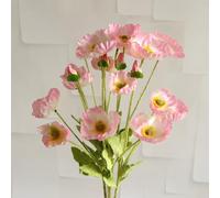 8 PcsBouquets Artificial Flowers Poppy Flowers，23.3inch Realistic Silk Flowers PU Fake Wild Flowers，for Home Wedding Party Decor, Floral Arrangements, Kitchen Table Centerpiece Vase (Light Pink)