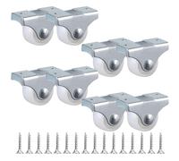 8 PcsFixed Castor Wheels, 25mm Wheels for Furniture Silent Rubber Heavy Duty Castor Wheel with Screws Casters Set to Move Heavy Objects Furniture Equipment Appliances Carts