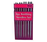 8 Peice Knitting Needle Set. 2 X 4mm. 2 X 5mm. 2 X 6mm. 2 X 8mm. Each Needle is aprox 25cm Long - Packaging May Vary
