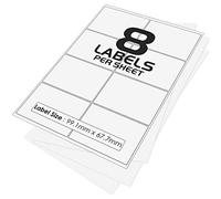 8 Per Page/Sheet, 25 Sheets (200 Sticky Label), iSOUL White Blank Matt Self-Adhesive A4 Address Shipping Labels Stickers, Laser Inkjet Compatible L7165/J8165 Printer Paper, 99.1 X 67.7 mm JAM Free