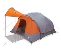 8-Person Family Tent Grey Orange Waterproof