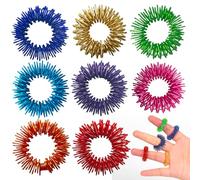 8 Piece Acupuncture Ring, Acupressure Ring Set, Massage Rings for Finger Acupressure Ring, Finger Massage or Toe Massage for Better Blood Circulation and Relief of Joint Pain