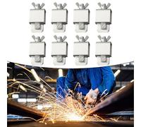 8-Piece Adjustable Butt Welding Clamp Set for Sheet Metal Positioning - Galvanized Steel Welding Fixture Clips, 5 cm x 2.5 cm, Rust-Resistant Loc