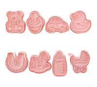 8 Piece Baking Cookie Cutter Kit with Cartoon Themes for Making Cookies Brownies and Pastry Dough Shapes at Home or School