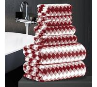8 Piece Bathroom Towel Set |2 Oversized Bath Towels,2 Hand Towels,4 Washcloths| 600GSM Soft Hotel Towel Set Large Bath Sheet for Bathroom,Highly Absorbent Quick Dry Bath Towel Collections,Burgundy