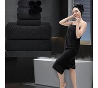 8 Piece Bathroom Towel Set Black |2 Oversized Large Bath Towels Sheet,2 Hand Towels and 4 Washcloths| 600GSM Ultra Soft Luxury Premium Towel Set Highly Absorbent Quick Dry Hotel Towel Collection