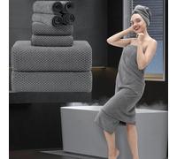 8 Piece Bathroom Towel Set Dark Gray |2 Oversized Large Bath Towels Sheet,2 Hand Towels and 4 Washcloths| 600GSM Ultra Soft Luxury Premium Towel Set Highly Absorbent Quick Dry Hotel Towel Collection