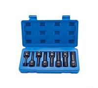 8 Piece Bit Socket Set 12 Inch with H5 to H19 Sizes Made from Chrome Steel, Featuring Locking Mechanism for Stability During High Torque Applications