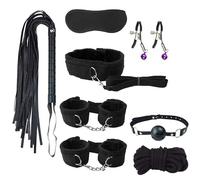 8-Piece Black Nylon Yoga Hand And Foot Set, Stretching Training, Adjustable Size, Sports Accessories.