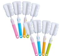 8-piece bottling brush set including sponge cup brush with portable long handle can clean bottles thermos cups, mugs glassware etc.