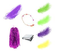 8 Piece Children's Sensory Set, Cheerleading Ball, Feather, Aluminum foil Blanket, Silk Scarf, Hand Rope with Bell, Baby Gift Set to Promote Children's Sensory abilities.
