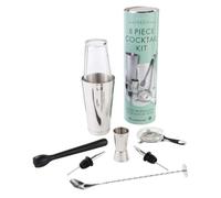 Beaumont 8-Piece Cocktail Kit - Professional Stainless Steel Bartender Set with Boston Tin & Glass, Jigger, Strainer, Spoon, Muddler & Pourers - Complete Home Bar Cocktail Making Set