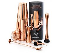 8 Piece Cocktail Kit - COPPER | Copper Plated, Bar Tool Set in a gift tube