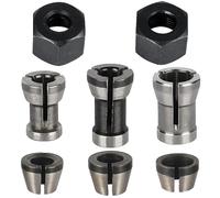 8 Piece Collets Set, Router Accessories for Einhell Katsu Bosch Dewalt, 6 Clamping Adapters (6 mm, 6.35 mm, 8 mm) + 2 Nuts for Engraving Machine