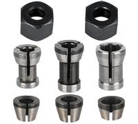 8 Piece Collets Set, Router Accessories for Einhell Katsu Makita Bosch Dewalt, 6 Clamping Adapters (6 mm, 6.35 mm, 8 mm) + 2 Nuts for Engraving Machine