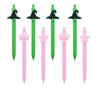 8-Piece Crown Witch Hat Star Design Cute Pens, Plastic Stationery Supplies with Smooth Writing, Kawaii Stationery Set for School Office and Home, Creative Stationery Set for Gifting