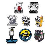 8 Piece Cute Enamel Pin Set, Cat Enamel Pins, Animal Brooch, Men Women Children's Brooches, Humorous Cat, for Sweaters, Scarves, Bandanas, Backpack, DIY Craft Decoration, Metal