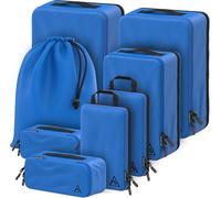 8 Piece Deluxe Set Compression Packing Cubes for Travel with HybridMax Double Capacity Design, Large & Small, Carry On Suitcase Organizer Bags Set Travel Bags Organizer Luggage Organizers Suitcases
