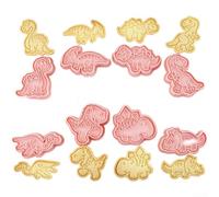 8 Piece Dinosaur Cookie Set 3d Cartoon Press Baking Tools For Making Fun Shapes Fondant Sugar Crafts Easy Clean Pink Kit