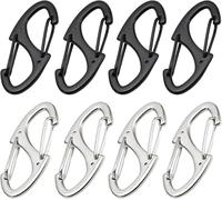 8-Piece Double-Sided Anti-Theft Zipper Clips for Secure Luggage, Backpacks, and Bags - Silver and Black