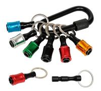 8-Piece Drill Bit Holder Keychain, Screwdriver Bit Holder with Hex Slots for Electrical Tools, Compact Drill Bit Storage Organizer for Impact Bits