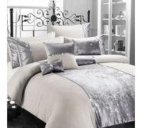 8 Piece Ensemble Ombre Velvet Embellished Mink Champagne Sparkle Double Bedding Set