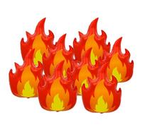 8-Piece Fire Truck Theme Party Balloon Set, 33-Inch Yellow and Red Flame Foil Decorations for Firefighter Birthday Celebrations