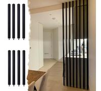8-Piece Floor-to-Ceiling Wood Slat Room Divider - Stylish Space Separator for Hallways, Stairs & Commercial Entrances, Ideal for Creating Privacy & Open Concepts