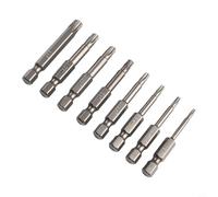 8-Piece for Torx Screwdriver Bit Set with /4" Hex Shank, 50mm Length, Five-Point Star Design for T8, for T15, for T20, for T25, T27, for T30 & T40 Screws