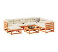 vidaXL Garden Sofa Set 8 Piece Outdoor Corner Sofa Wax Brown Solid Wood Pine