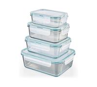 8-Piece GOURMETmaxx Glass Storage Container Set With Klick-It Lids Oven Safe