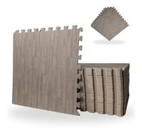 Samuel Alexander 8 Piece Grey Wood Effect EVA Foam Floor Protective Tiles / Mats 60x60cm Each Set For Gyms, Kitchens, Garages, Camping, Kids Play Matt Samuel Alexander Grey 600mm x 600mm