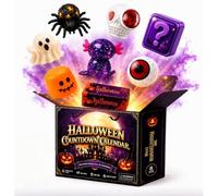 8 Piece Halloween Ghost Squishy Mystery Fun Box Set, Spooky Slow-Rising Squeeze Balls with Skull, Eyeball, Spider and Pumpkin, Stress Relief Toys Adults, Sensory Fidget Fun