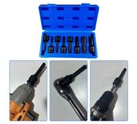 8-Piece Hexagon Plum Blossom for Socket Set, 1/2-Inch Drive, Rust-Resistant for Impact Sockets for M5-M19 Metric Fasteners, Black