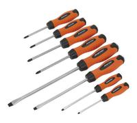 8-Piece Hi-Vis Orange Hammer Through Screwdriver Set With Chisel Cap