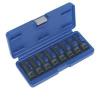 8 Piece Impact Spline Socket Bit Set - 1/2" Square Drive - Chromoly Steel