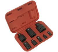8 Piece Impact Wrench Socket Adaptor Set - Drop Forged Steel - Storage Case