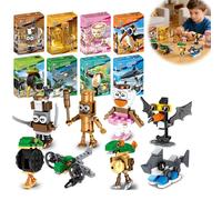 8 Piece Italian Brainrot Building Blocks Set, Tralalero Shark & Tung Tung Sahur Action Figures, Creative Weird Stuff Collectible Toys for Kids and Adults, Fun Building Games and Anime Gift Idea